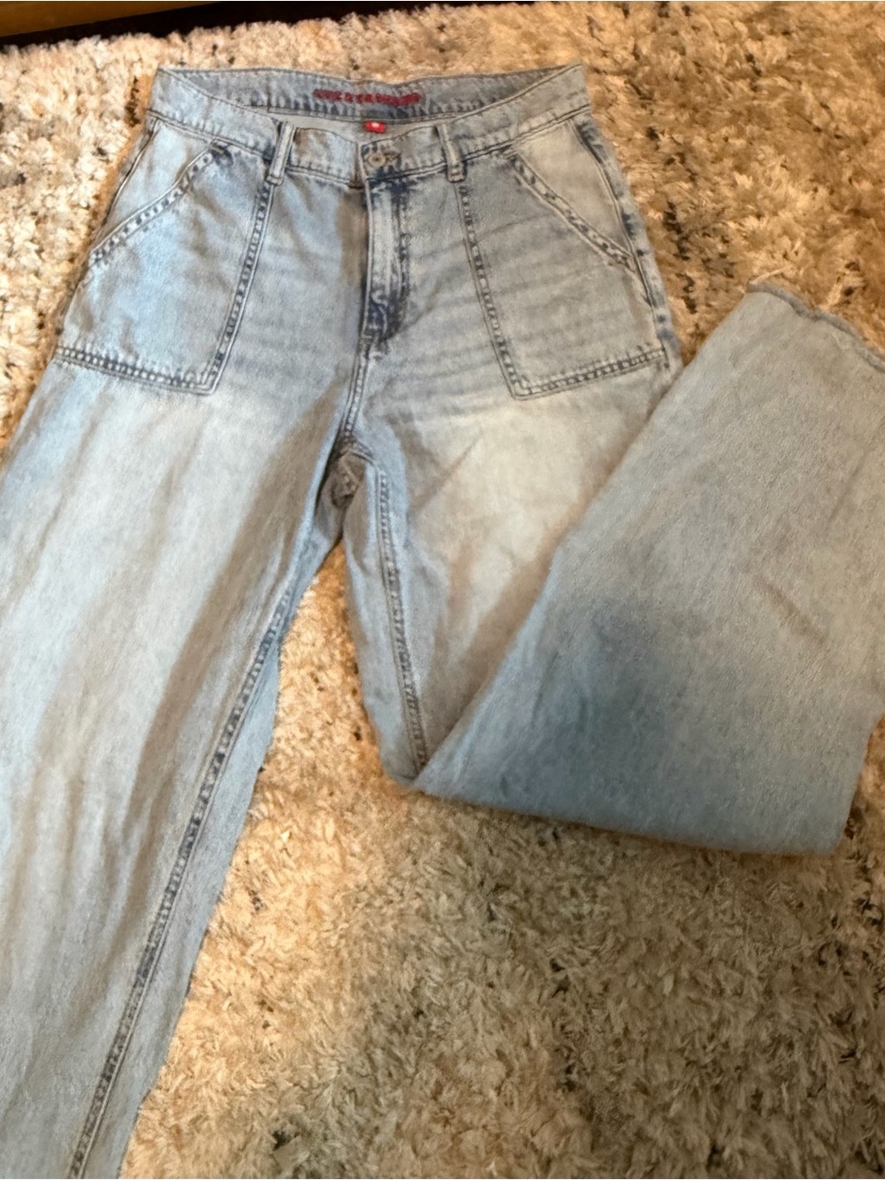 Lucky Brand Light Blue Denim Jeans with Red Logo